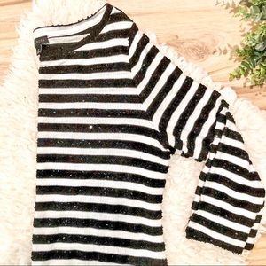 🌻3/$15🌻 Talbots Black and White Striped Sweater